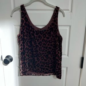 J.Crew velvet animal print tank.